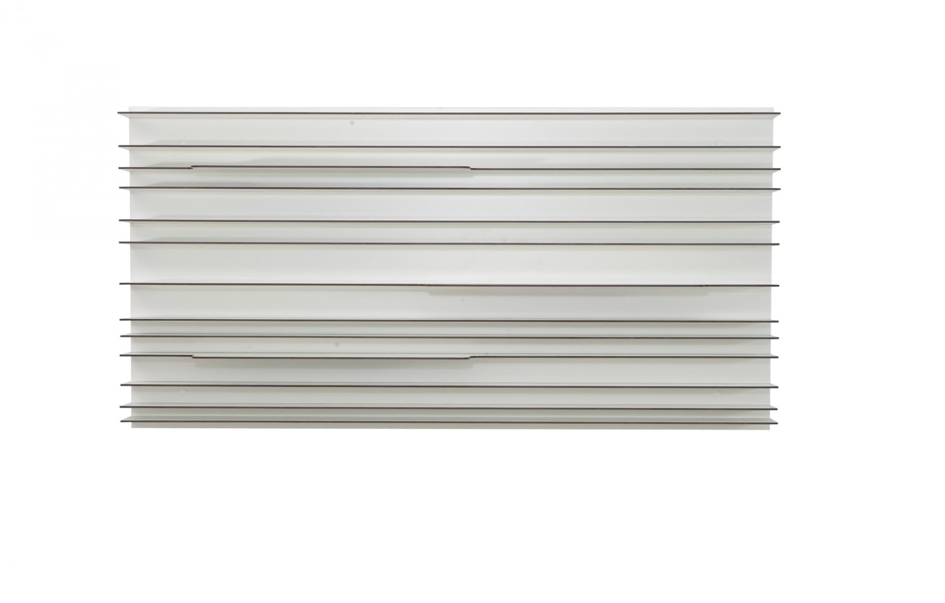 Weißes Bücherregal "Spectrum" mit mehreren Regalböden, ideal für Paperback-Bücher und zur Wandmontage.